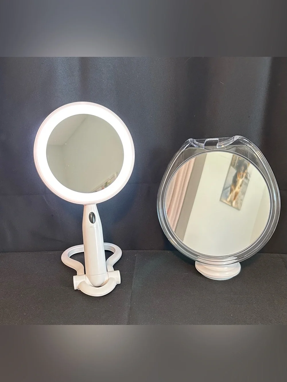 Conair Reflections Magnification Lighted LED Mirror & Honeybull Suction Mirror